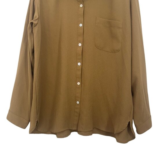 J. Jill Womens Button-Down Long Sleeve Tunic Top Size Medium Brown Relaxed Fit - Picture 13 of 13
